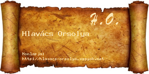 Hlavács Orsolya névjegykártya
